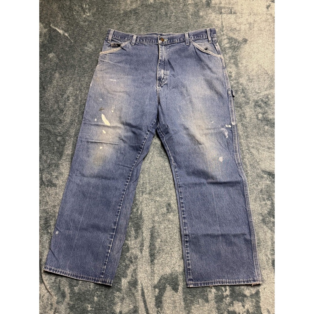 Dickies Mens Carpenter Jeans Blue Cotton Work Pants Distressed 36 x 30